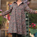 Robe Carole – Velours milleraies fleuri champêtre - Quintessence