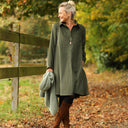 Robe Carole – Velours milleraies Kaki - Quintessence