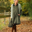 Robe Carole – Velours milleraies Kaki - Quintessence