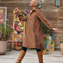 Robe Carole – Velours milleraies léopard - Quintessence