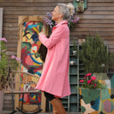 Robe Carole – Velours milleraies Rose Pétale - Quintessence