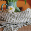 Robe Céleste - coton brodé rayé kaki - Quintessence