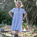 Robe Céleste - coton"Printemps bleu" - Quintessence