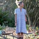 Robe Céleste - coton"Printemps bleu" - Quintessence