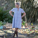 Robe Céleste - coton"Printemps bleu" - Quintessence