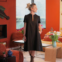 Robe Céleste — Floréal noir jacquard - Quintessence