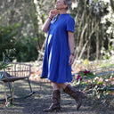 Robe Céleste - lin bleu majorelle - Quintessence