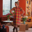Robe Céleste - madras rouge - Quintessence