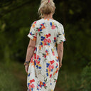 Robe Charline – Armuré de coton Fleurs aquarelle - Quintessence