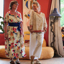 Robe Charline – Armuré de coton Fleurs aquarelle - Quintessence