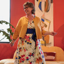 Robe Charline – Armuré de coton Fleurs aquarelle - Quintessence