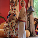 Robe Charline – Armuré de coton Fleurs aquarelle - Quintessence