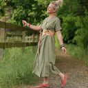 Robe Charline – Lin Vert fenouil - Quintessence