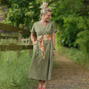 Robe Charline – Lin Vert fenouil - Quintessence