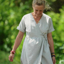Robe Charline – Rayure coton Amiral marine - Quintessence