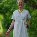 Robe Charline – Rayure coton Amiral marine - Quintessence