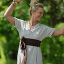 Robe Charline – Rayure coton Amiral marine - Quintessence