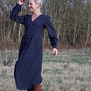 Robe Clémence - viscose/lin bleu marine - Quintessence
