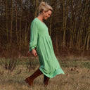 Robe Clémence - viscose/lin vert lime - Quintessence