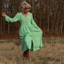 Robe Clémence - viscose/lin vert lime - Quintessence