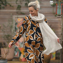 Robe Cyrielle - armuré de coton feuillage - Quintessence