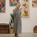 Robe Cyrielle - flanelle de coton vichy noir - Quintessence