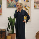 Robe Cyrielle - sergé de viscose bleu marine - Quintessence