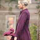 Robe Cyrielle - velours côtelé aubergine - Quintessence