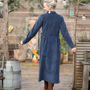 Robe Cyrielle - velours côtelé bleu nuit - Quintessence