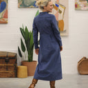 Robe Cyrielle - velours milleraies bleu doux - Quintessence