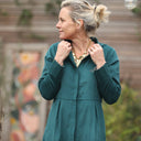 Robe Cyrielle - velours milleraies émeraude - Quintessence