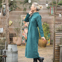 Robe Cyrielle - velours milleraies émeraude - Quintessence