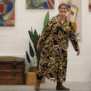 Robe Cyrielle - velours milleraies émeraude - Quintessence