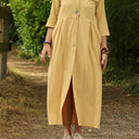 Robe Diane - Coton lavé plumetis Camomille - Quintessence
