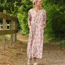 Robe Diane - Coton rayures ficelle fleuries - Quintessence