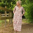 Robe Diane - Coton rayures ficelle fleuries - Quintessence