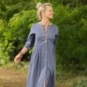 Robe Diane - Lin bleu brume - Quintessence