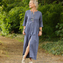 Robe Diane - Lin bleu brume - Quintessence