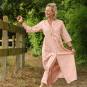 Robe Diane - Lin rose poudré - Quintessence