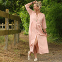 Robe Diane - Lin rose poudré - Quintessence