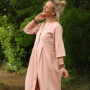 Robe Diane - Lin rose poudré - Quintessence