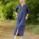 Robe Diane - Popeline de coton marine - Quintessence