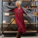 Robe Edmée — Double gaze de coton lie-de-vin - Quintessence