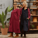 Robe Edmée — Double gaze de coton lie-de-vin - Quintessence