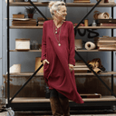 Robe Edmée — Double gaze de coton lie-de-vin - Quintessence