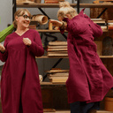 Robe Edmée — Double gaze de coton lie-de-vin - Quintessence