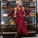 Robe Edmée — Double gaze de coton lie-de-vin - Quintessence