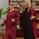 Robe Edmée — Double gaze de coton lie-de-vin - Quintessence