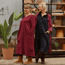 Robe Edmée — Double gaze de coton lie-de-vin - Quintessence
