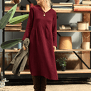Robe Edmée — Double gaze de coton lie-de-vin - Quintessence